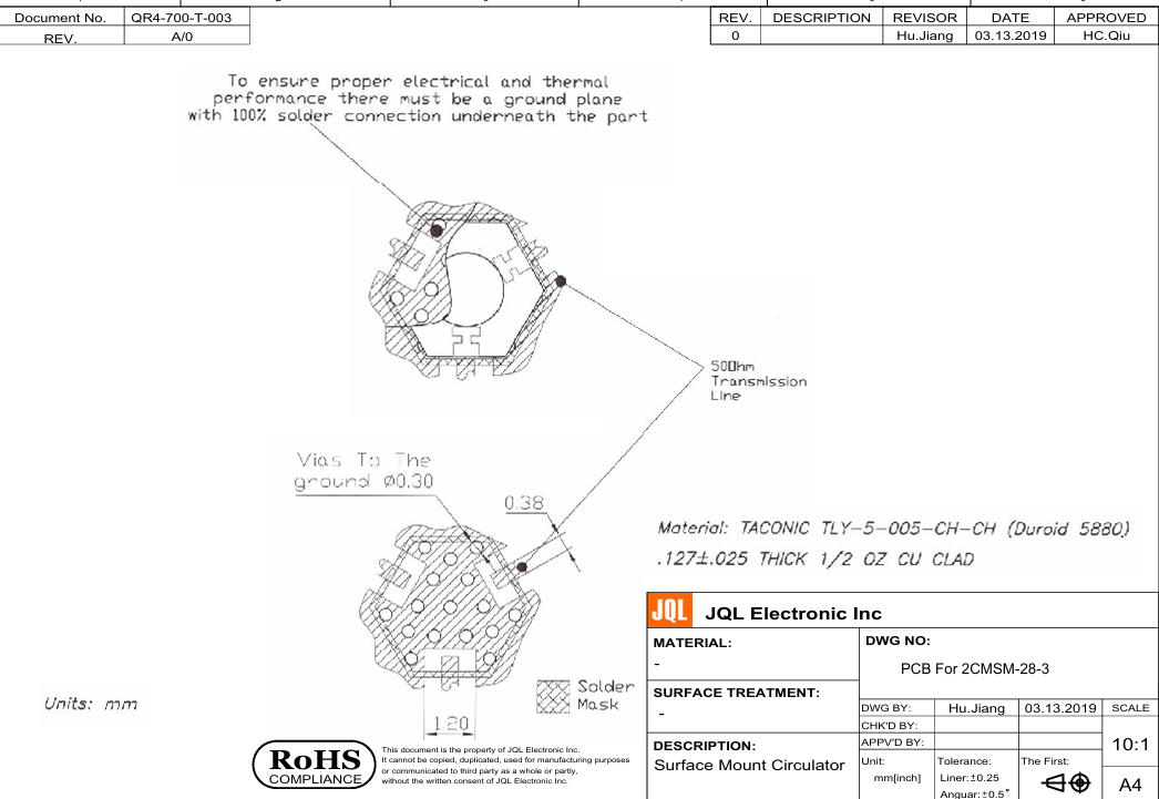 JQL JCSM26K5T29K5A2 SMT環形器